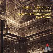 Brahms: Symphony no 3, etc / Masur, New York Philharmonic