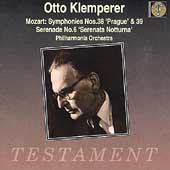 Mozart: Symphonies no 38 & 39, Serenade no 5 / Klemperer