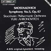 Shostakovich: Symphony no 5 / Ahronovitch, Stockholm PO