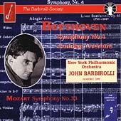 Beethoven: Symphony no 4; Mozart / Barbirolli, New York PO