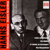 Hanns Eisler - Historic Recordings
