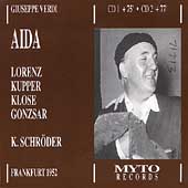 Verdi: Aida / Max Lorenz(T), Margarete Klose(Ms), Annelies Kupper(S), Kurt Schroder(cond), Hessian Radio Orchestra Frankfurt, etc