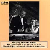 Mozart: Five Violin Sonatas / Nap de Klijn, Alice Heksch