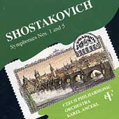 Shostakovich: Symphonies no 1 & 5 / Ancerl, Czech PO