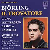 Verdi: Il trovatore / Gui, Bjoerling, Cigna, Basiola, et al