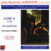 Barriere: Sonates pour le violoncelle Livre III / Gervreau