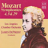 Mozart: Symphonies 4, 5 & 29 / DePreist, Los Angeles CO