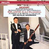 Mozart: Clarinet Concerto, Bassoon Concerto / Marriner, ASMF
