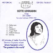 Lotte Lehmann Sings 26 Lieder
