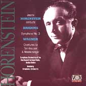 Brahms: Symphony no 3; Wagner: Overtures / Horenstein, etc Brahms: Symphony no 3; Wagner: Overtures / Horenstein, etc