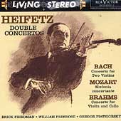 Double Concertos -J.S.Bach:Concerto for 2 Violins BWV.1043(5/1961)/Mozart:Sinfonia Concertante K.364(10/02/1956)/Brahms:Concerto for Violin & Cello op.102(5/1960):Jascha Heifetz(vn)/M.Sargent(cond)/New SO/etc