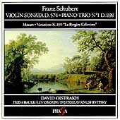 Schubert: Violin Sonata D 574, etc;  Mozart / Oistrakh, etc