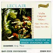 Leclair: Violin Concertos Vol 1 / Simon Standage