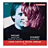 Mozart: Sonata K 448;  Schubert: Fantaisie / Lortie, Mercier