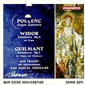 Poulenc: Organ Concerto; Widor, Guilmant / Tracey, Tortelier