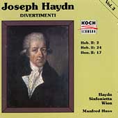 Haydn: Divertimenti Vol 3 / Huss, Haydn Sinfonietta Wien