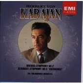 ブラームス；交響曲第２番／シューベルト；同第８番「未完成」＠カラヤン／ＰＯ