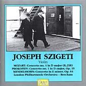 Mozart, Prokofiev, Mendelssohn - Violin Concertos / Beecham, Szigeti et al