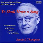 Randall Thompson - Ye Shall Have a Song / Leo Nestor