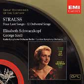 R.Strauss: Four Last Songs, Orchestral Songs (9/1965 & 3/1968) / Elisabeth Schwarzkopf(S), George Szell(cond), Berlin Radio Symphony Orchestra, London Symphony Orchestra 