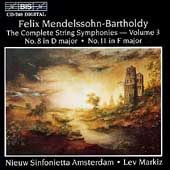 Mendelssohn: Complete String Symphonies Vol 3 / Lev Markiz Mendelssohn: Complete String Symphonies Vol 3 / Lev Markiz