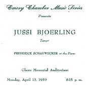 Jussi Bjoerling - Atlanta Recital (1959)