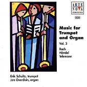 Erik Schultz/Music for Trumpet and Organ Vol.3 -J.S.Bach/Handel/Telemann：Erik Schultz(tp)/Jan Overduin(org)[74321391222]