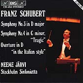 Schubert: Symphonies 3 & 4 / Jaervi, Stockholm Sinfonietta