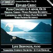 Grieg: Complete Piano Music Vol 11- Concerto, etc /Derwinger
