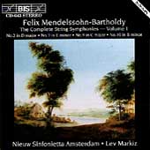 Mendelssohn: Complete String Symphonies Vol 1 / Lev Markiz