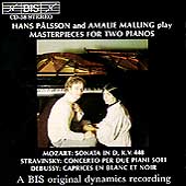 Masterpieces for Two Pianos / Hans Palsson, Amalie Malling
