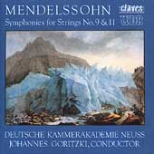 Mendelssohn: Symphonies for Strings no 9 and 11 / Goritzki