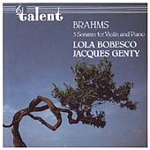 Brahms: 3 Sonatas for Violin and Piano / Bobesco, Genty