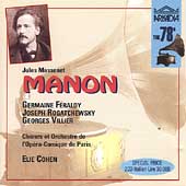 The 78s - Massenet: Manon / Cohen, Opera Comique, et al